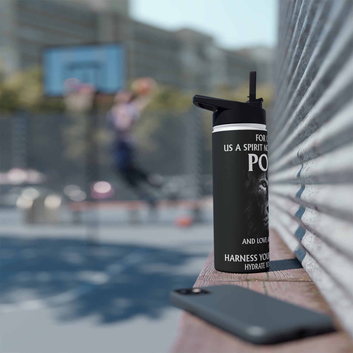"Courage & Power" - Stainless Steel Water Bottle