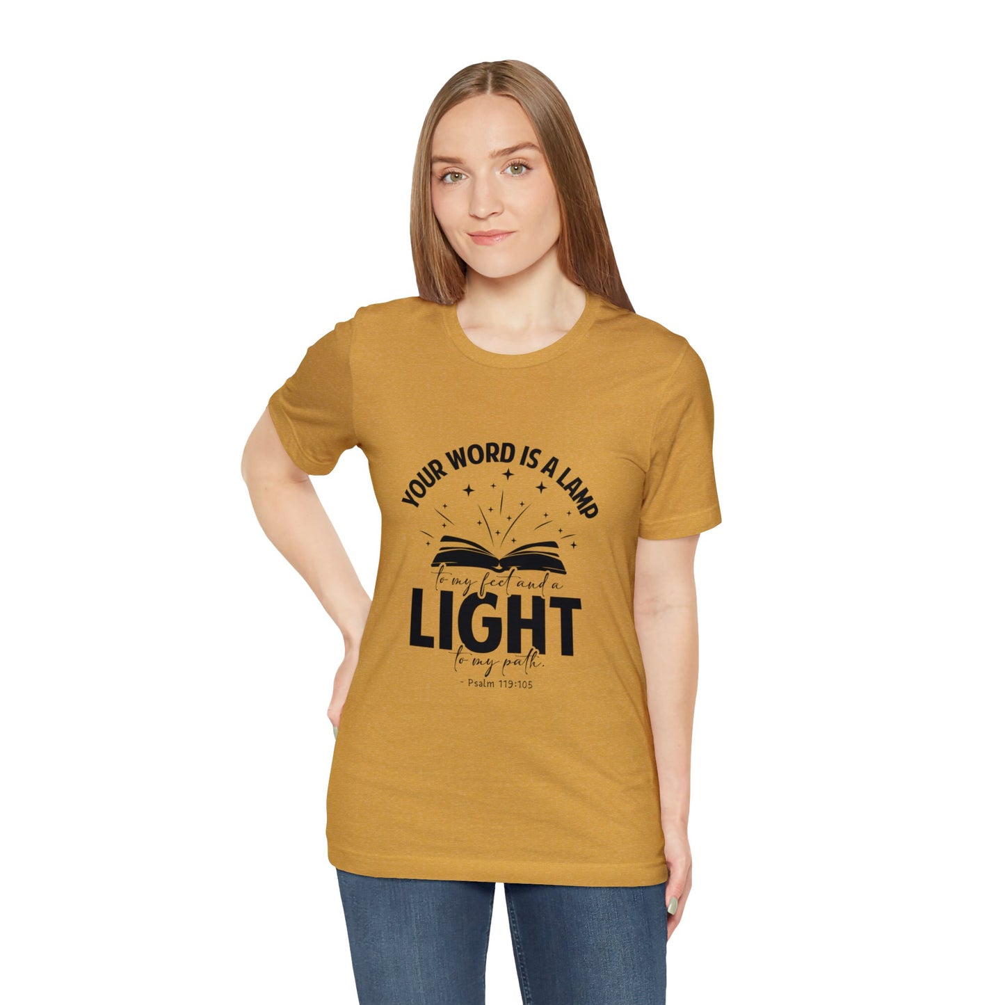 "Lamp to My Feet, Light to My Path" - Unisex Jersey Short Sleeve Tee