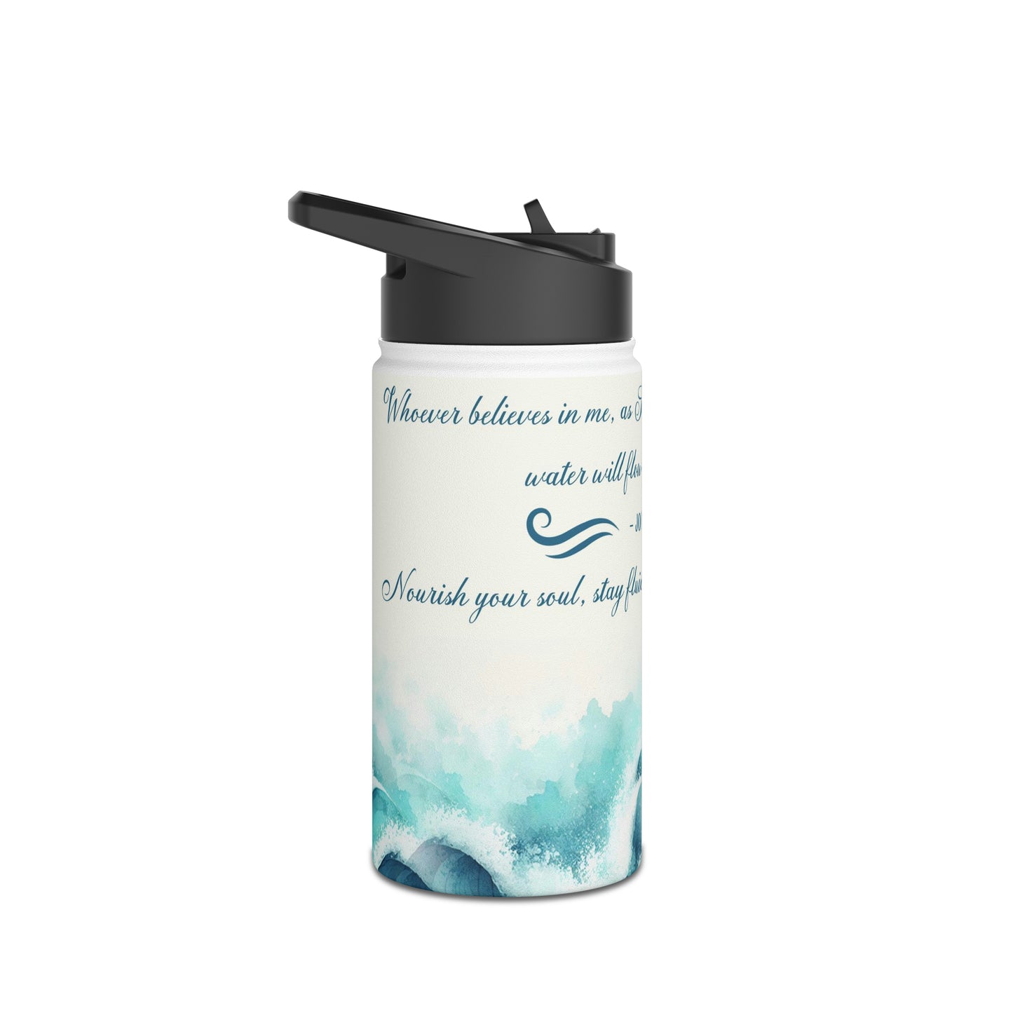 "Flow of Living Waters" - Stainless Steel Water Bottle