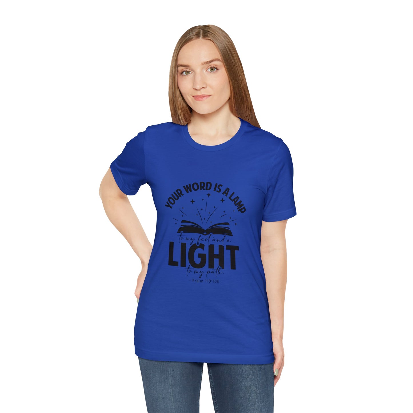 "Lamp to My Feet, Light to My Path" - Unisex Jersey Short Sleeve Tee