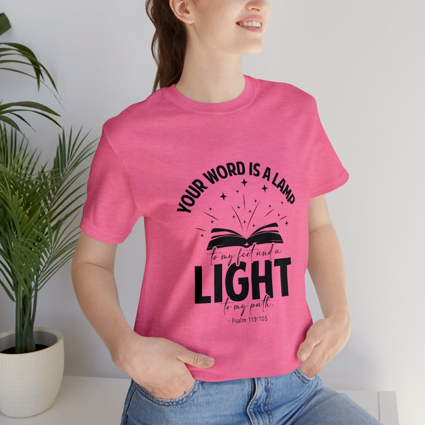 "Lamp to My Feet, Light to My Path" - Unisex Jersey Short Sleeve Tee