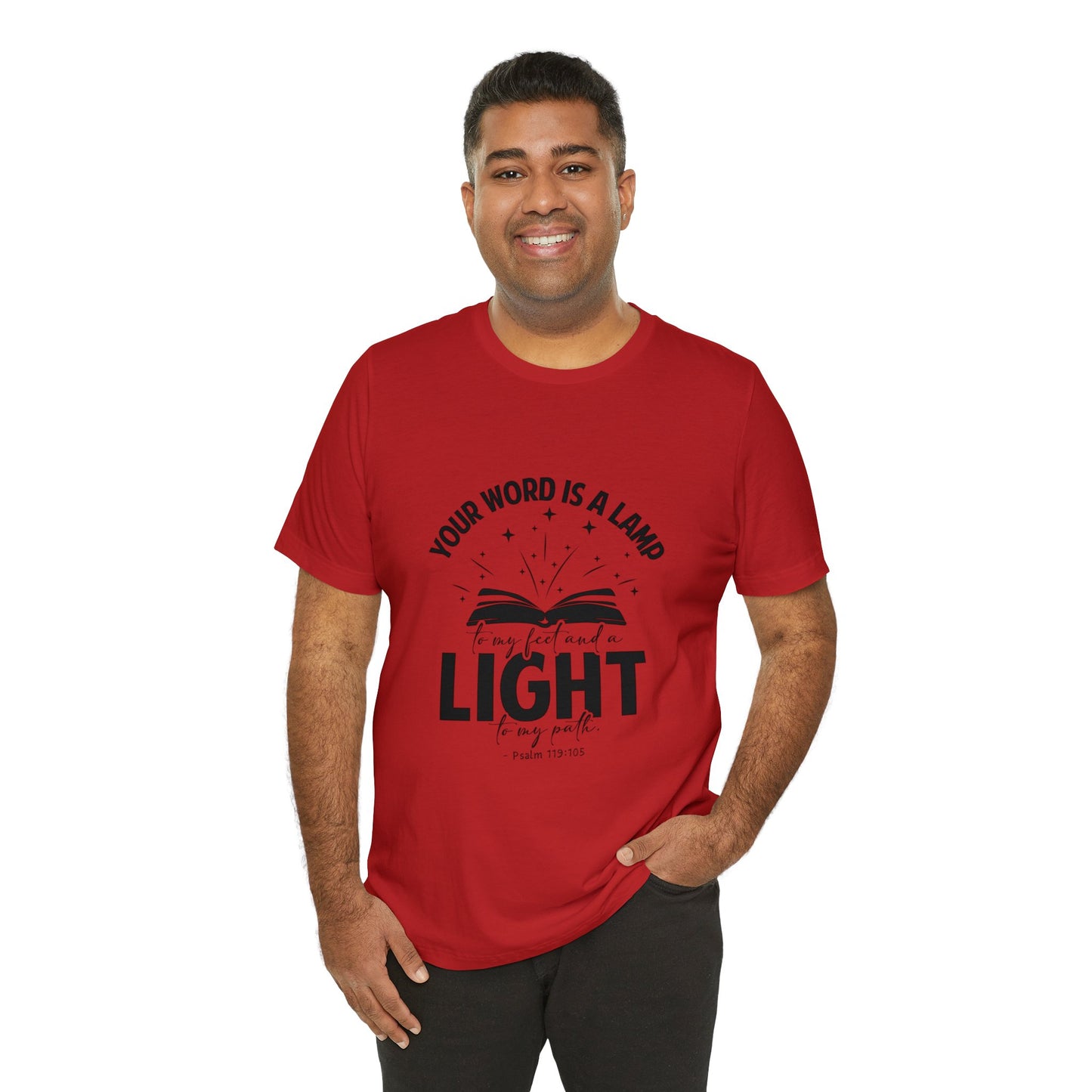 "Lamp to My Feet, Light to My Path" - Unisex Jersey Short Sleeve Tee