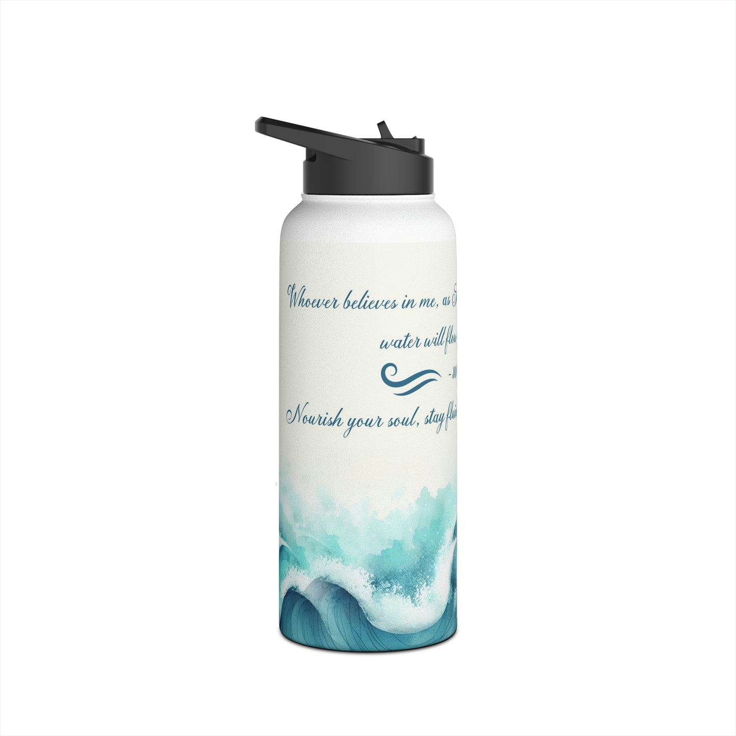 "Flow of Living Waters" - Stainless Steel Water Bottle