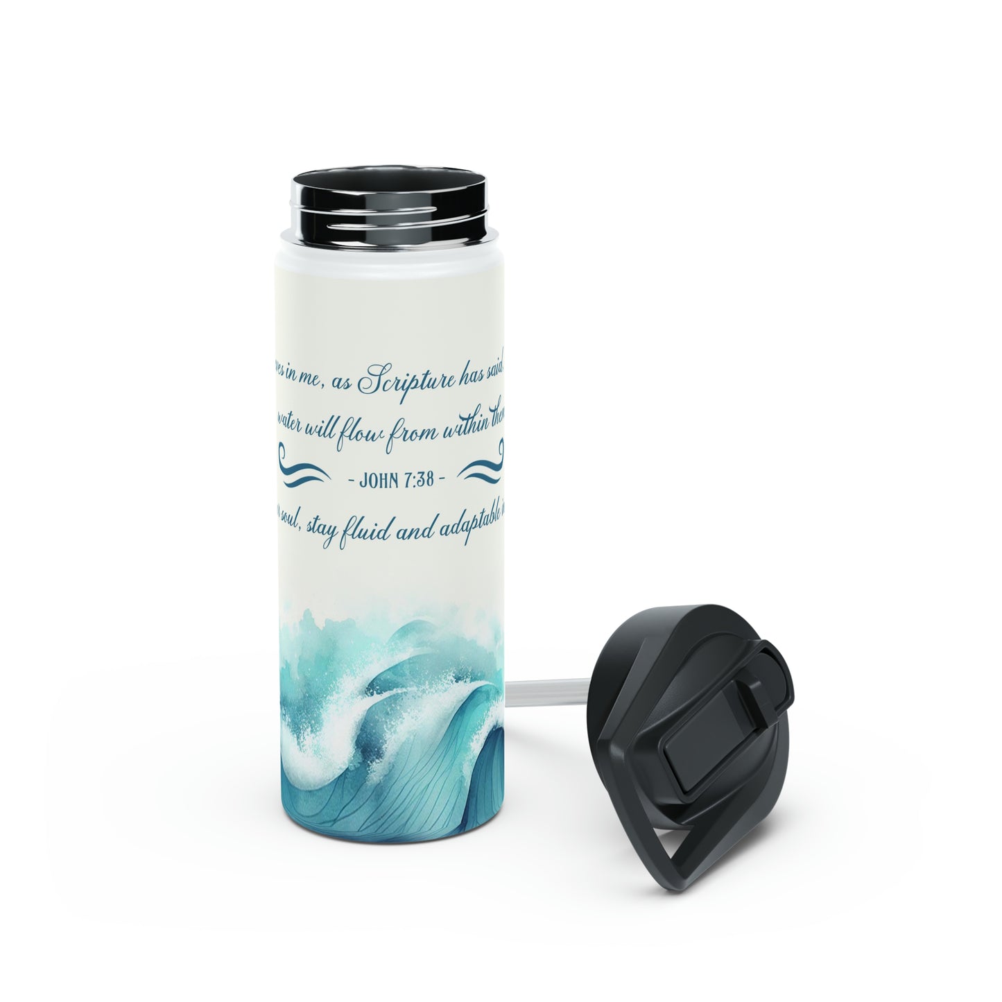 "Flow of Living Waters" - Stainless Steel Water Bottle