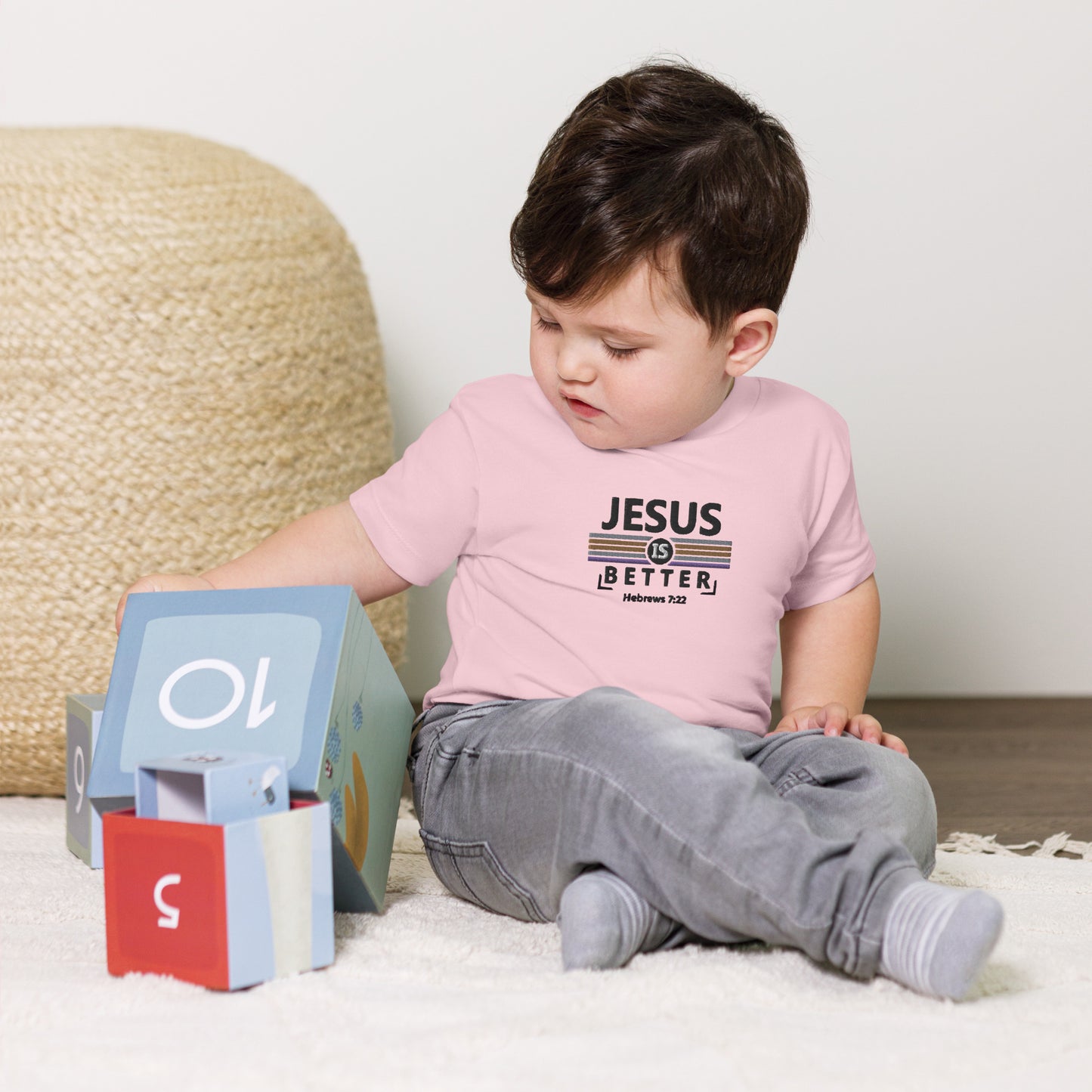 Baby Jersey Short Sleeve Tee - "Jesus is Better"