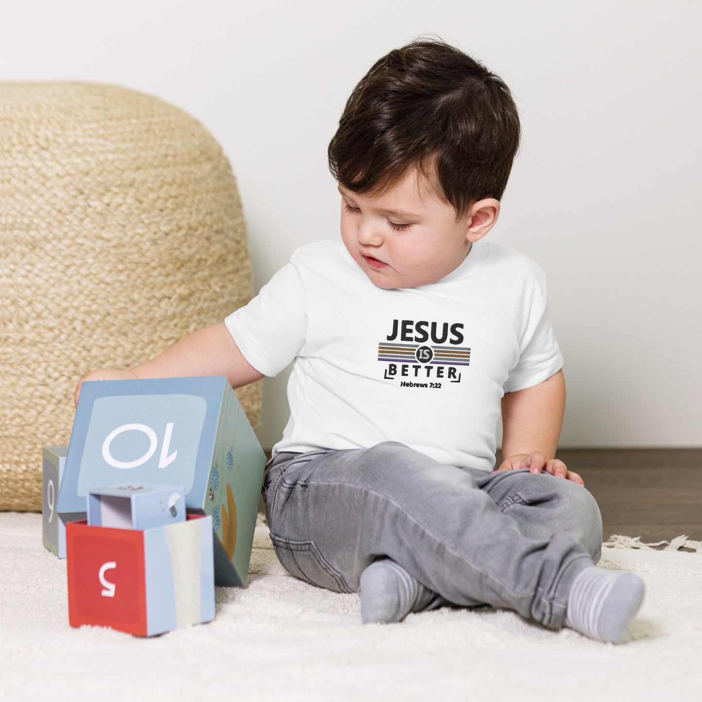Baby Jersey Short Sleeve Tee - "Jesus is Better"
