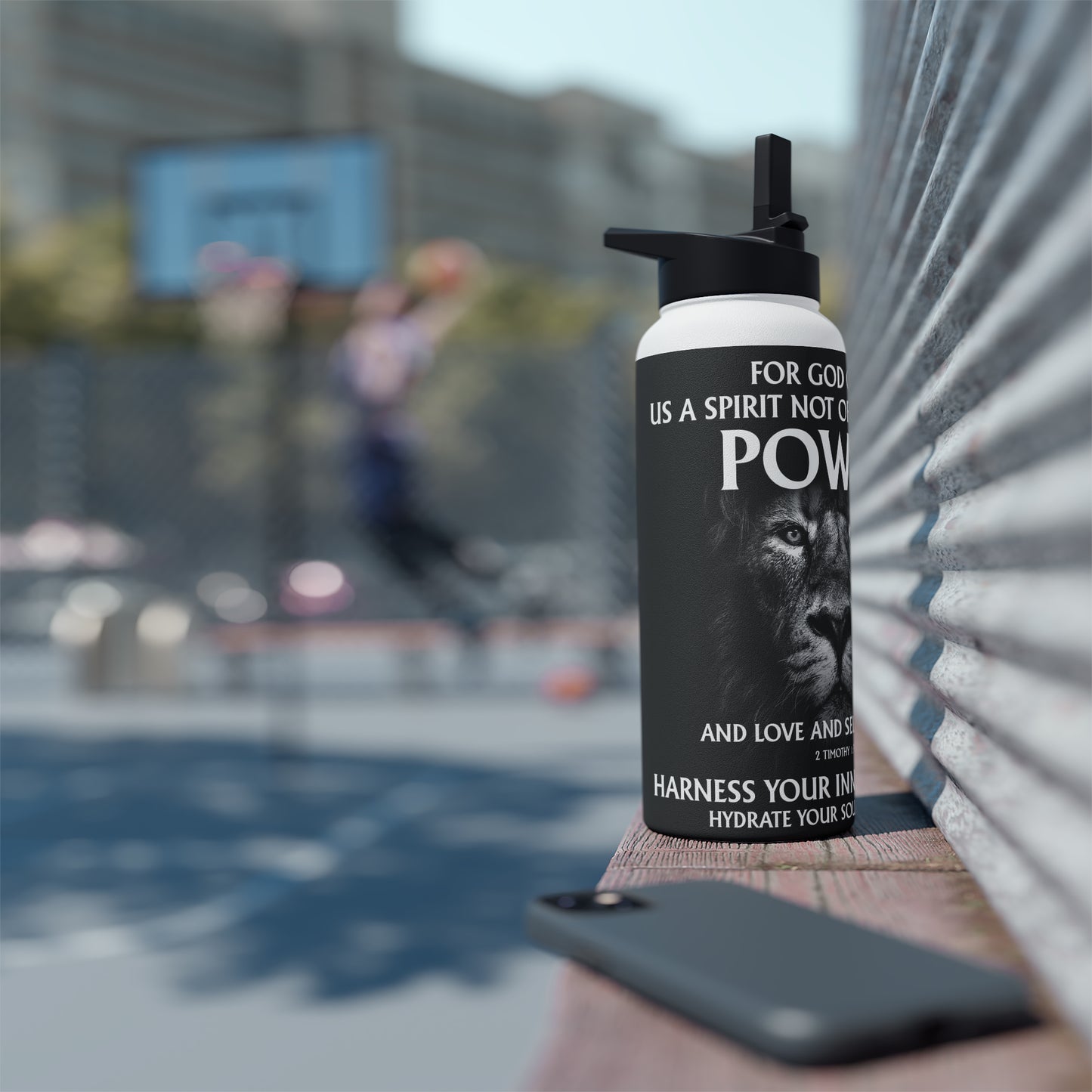 "Courage & Power" - Stainless Steel Water Bottle