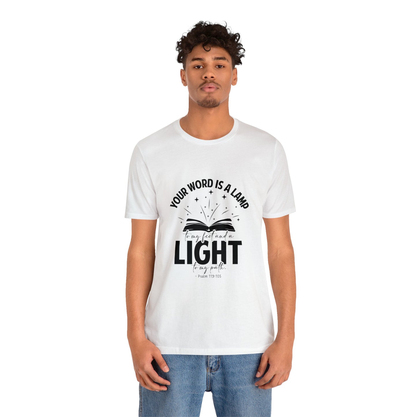 "Lamp to My Feet, Light to My Path" - Unisex Jersey Short Sleeve Tee