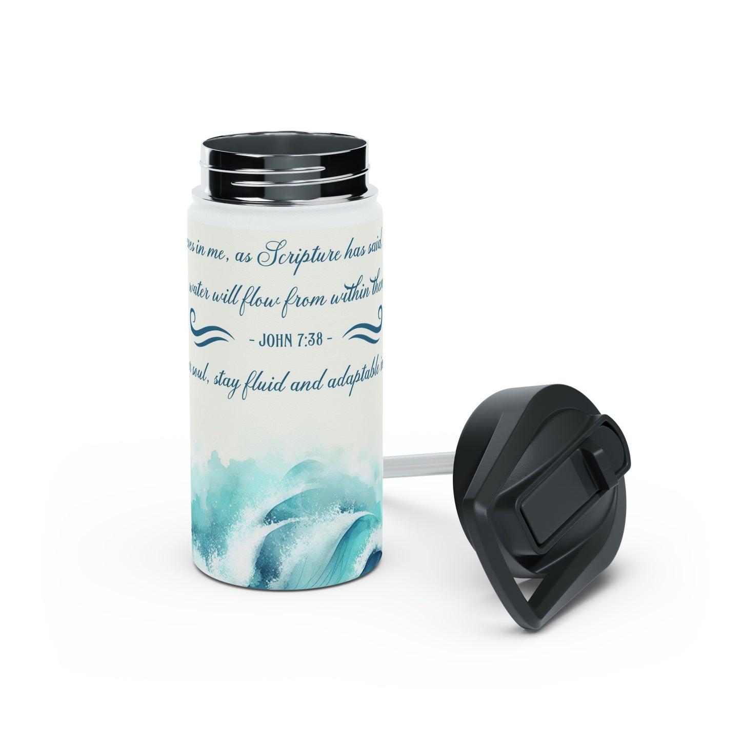 "Flow of Living Waters" - Stainless Steel Water Bottle