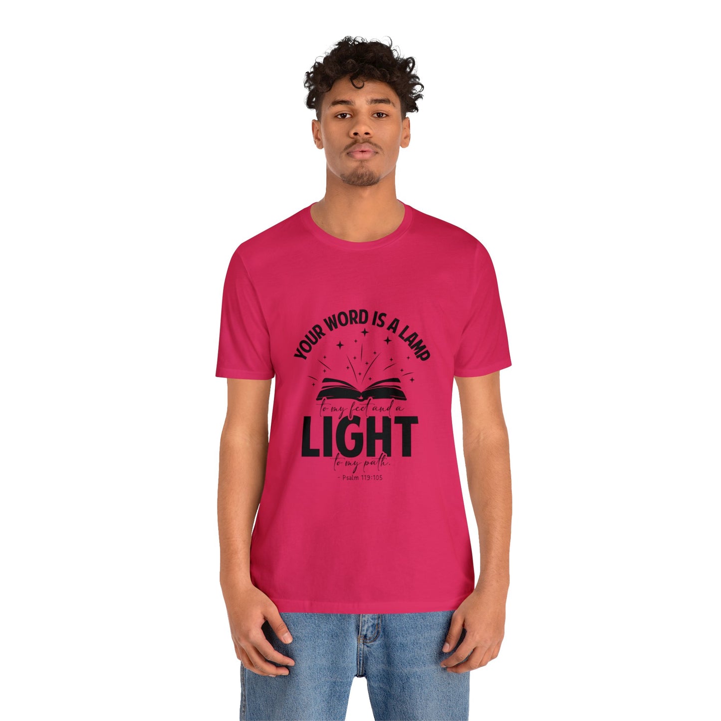 "Lamp to My Feet, Light to My Path" - Unisex Jersey Short Sleeve Tee