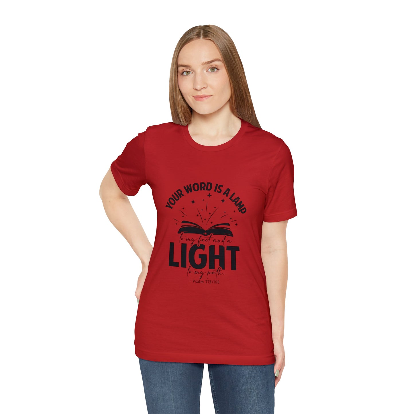 "Lamp to My Feet, Light to My Path" - Unisex Jersey Short Sleeve Tee