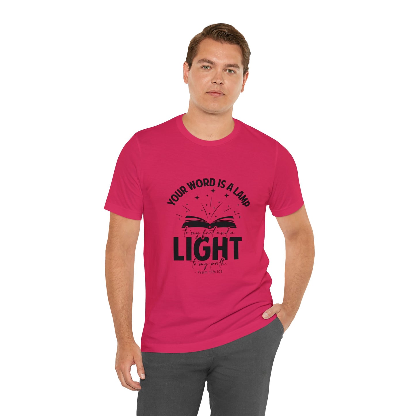 "Lamp to My Feet, Light to My Path" - Unisex Jersey Short Sleeve Tee