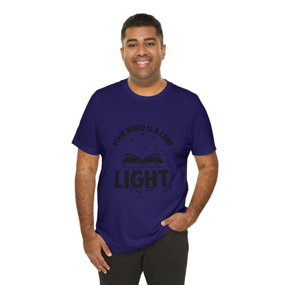 "Lamp to My Feet, Light to My Path" - Unisex Jersey Short Sleeve Tee