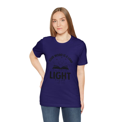 "Lamp to My Feet, Light to My Path" - Unisex Jersey Short Sleeve Tee