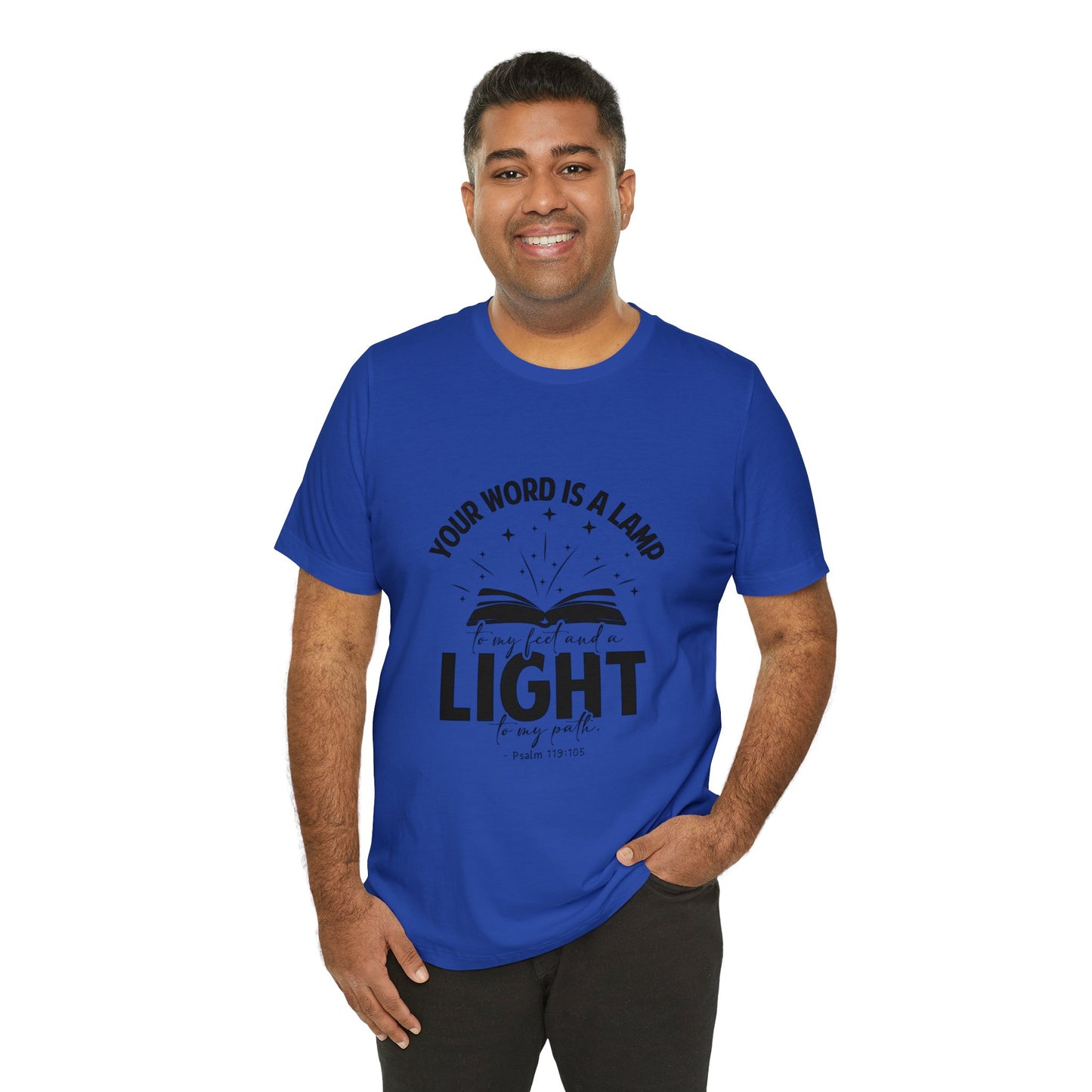 "Lamp to My Feet, Light to My Path" - Unisex Jersey Short Sleeve Tee