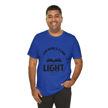 "Lamp to My Feet, Light to My Path" - Unisex Jersey Short Sleeve Tee