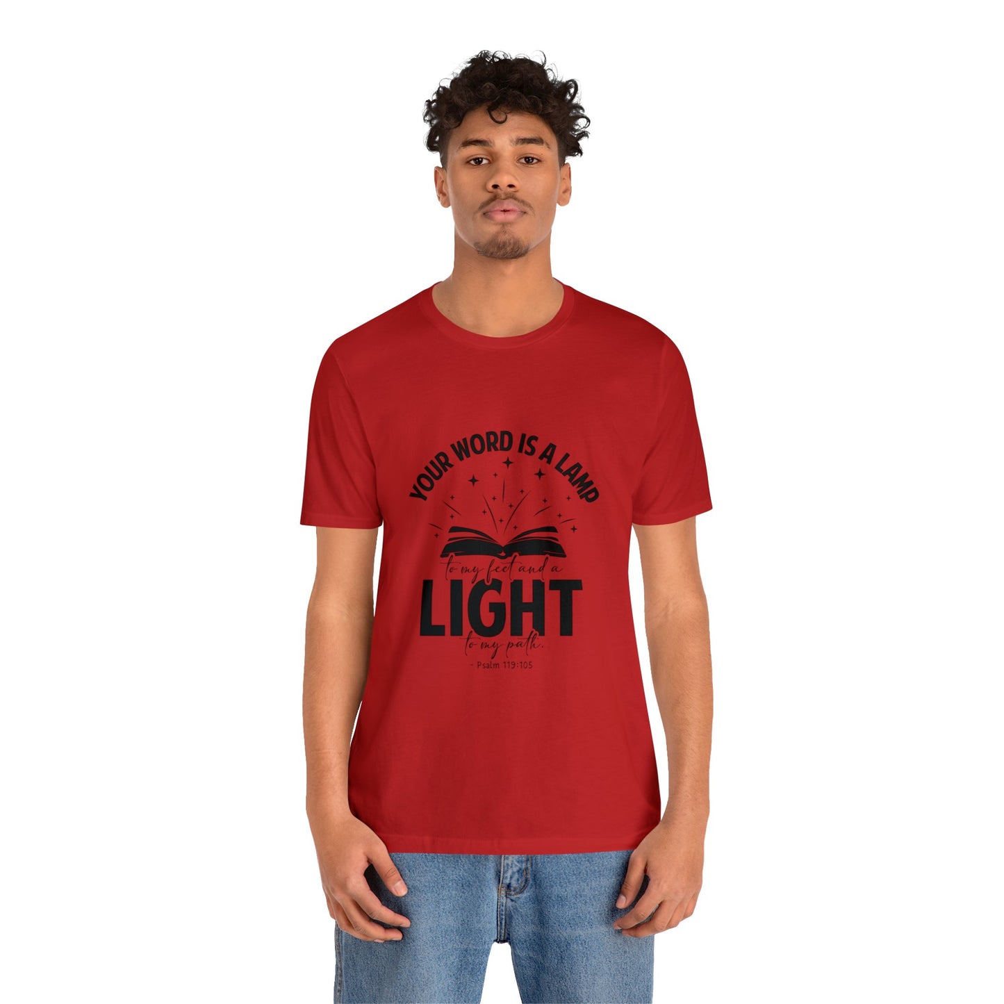 "Lamp to My Feet, Light to My Path" - Unisex Jersey Short Sleeve Tee
