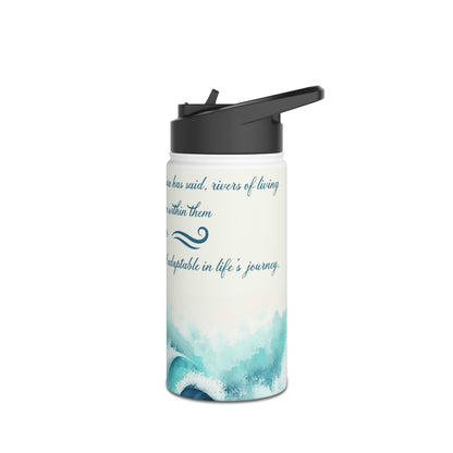 "Flow of Living Waters" - Stainless Steel Water Bottle