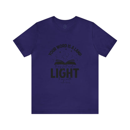 "Lamp to My Feet, Light to My Path" - Unisex Jersey Short Sleeve Tee