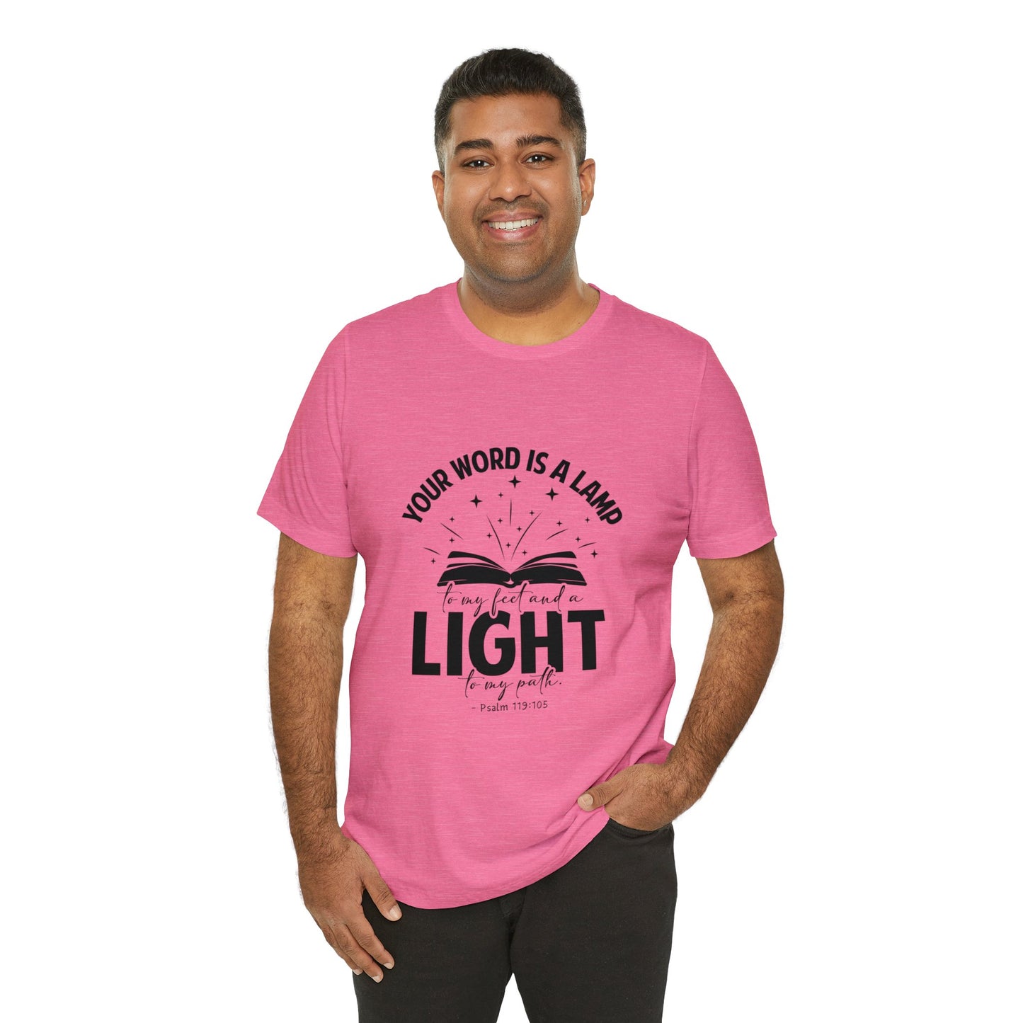 "Lamp to My Feet, Light to My Path" - Unisex Jersey Short Sleeve Tee