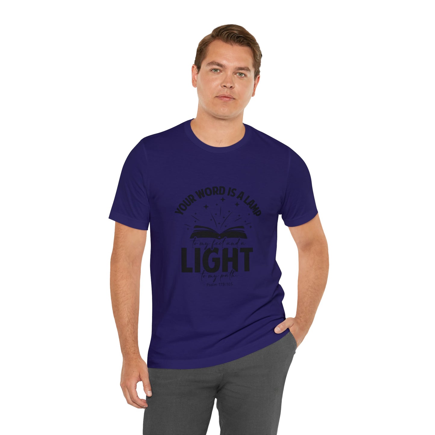 "Lamp to My Feet, Light to My Path" - Unisex Jersey Short Sleeve Tee