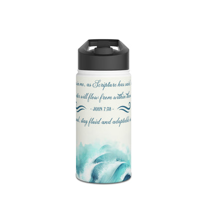 "Flow of Living Waters" - Stainless Steel Water Bottle