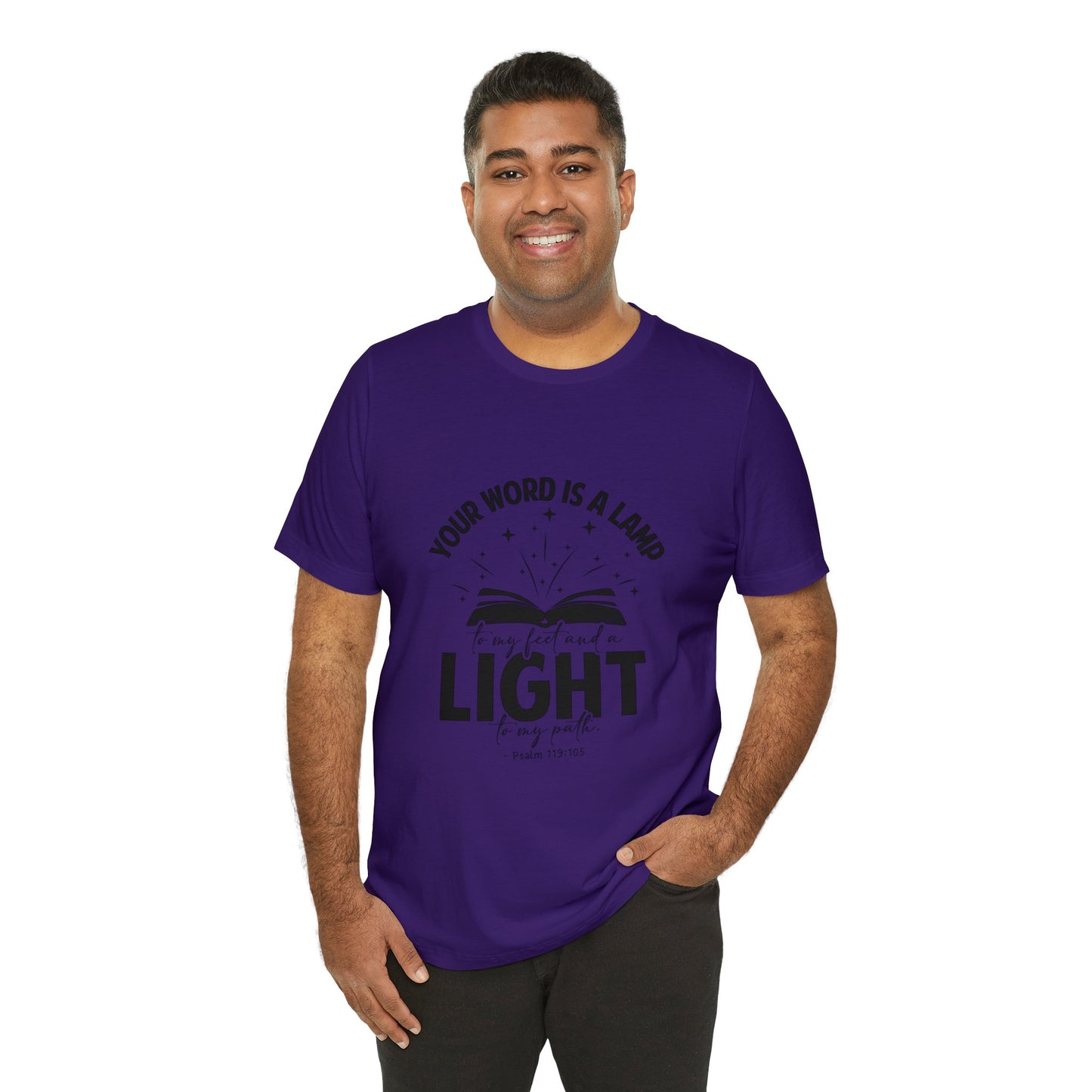 "Lamp to My Feet, Light to My Path" - Unisex Jersey Short Sleeve Tee
