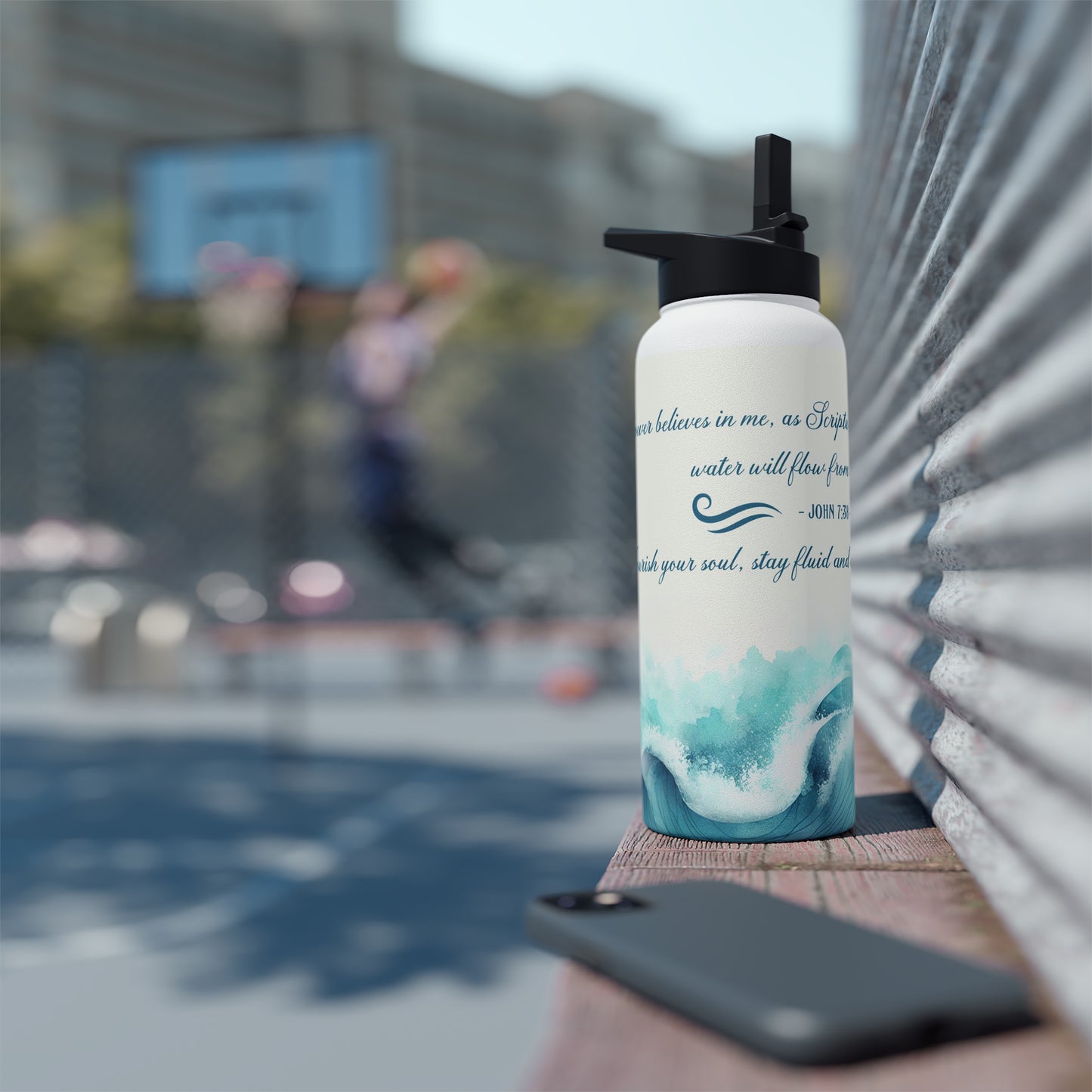"Flow of Living Waters" - Stainless Steel Water Bottle