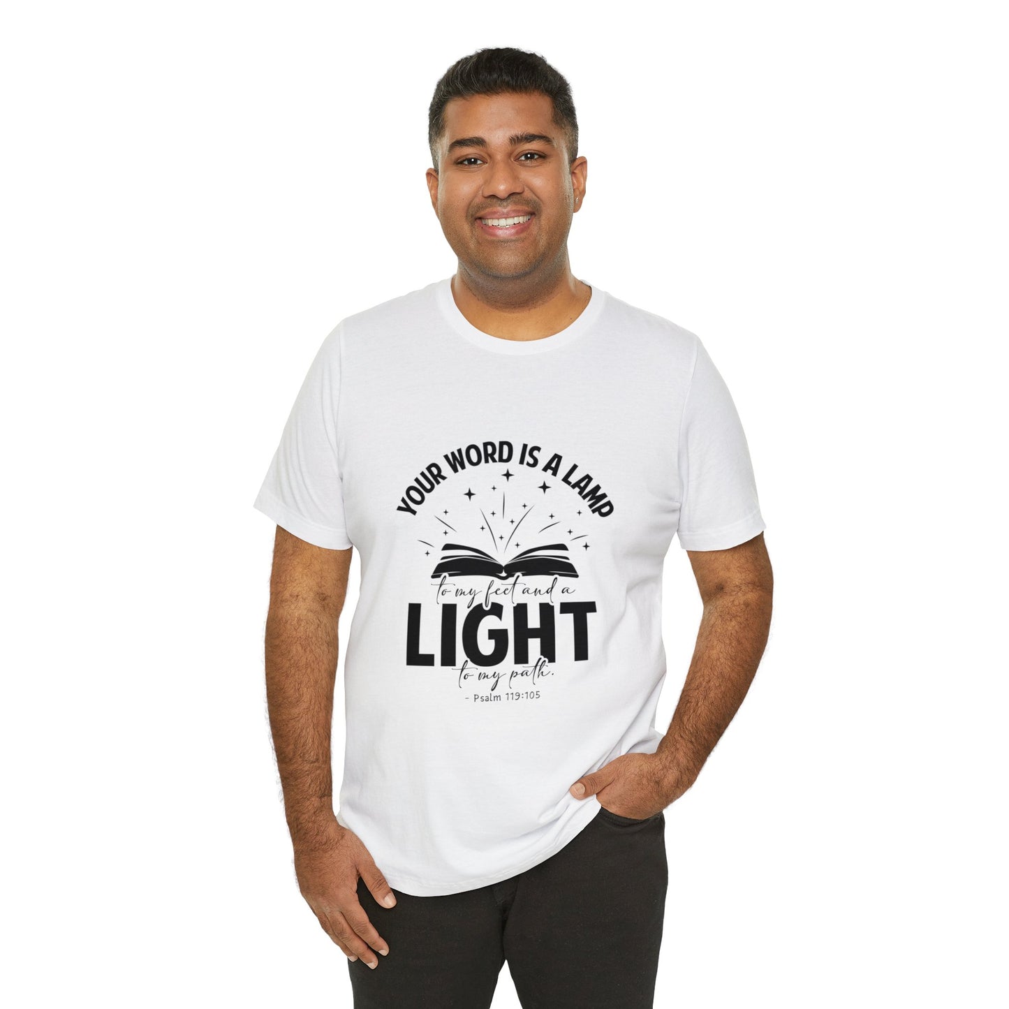 "Lamp to My Feet, Light to My Path" - Unisex Jersey Short Sleeve Tee