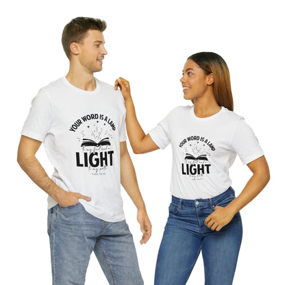 "Lamp to My Feet, Light to My Path" - Unisex Jersey Short Sleeve Tee