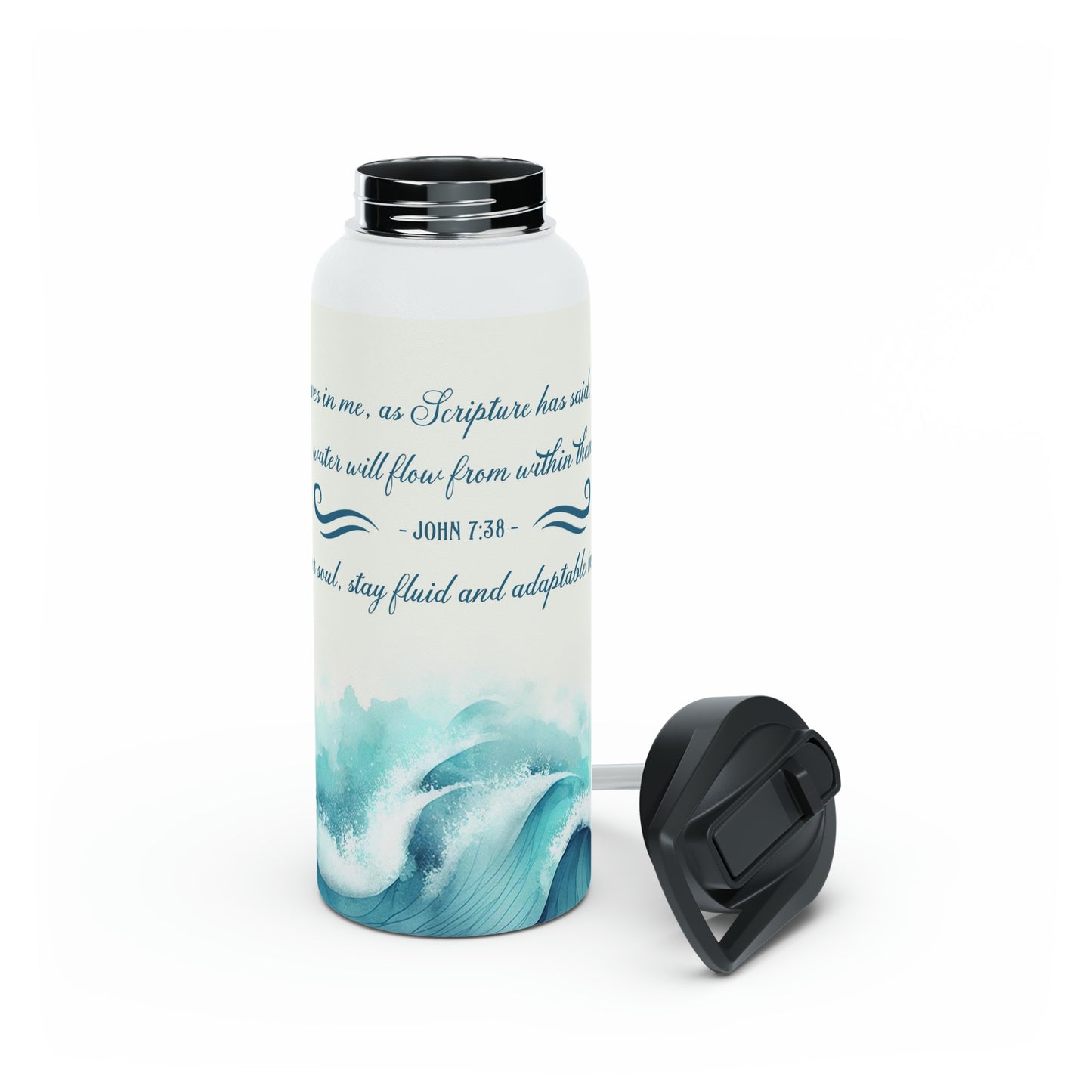 "Flow of Living Waters" - Stainless Steel Water Bottle