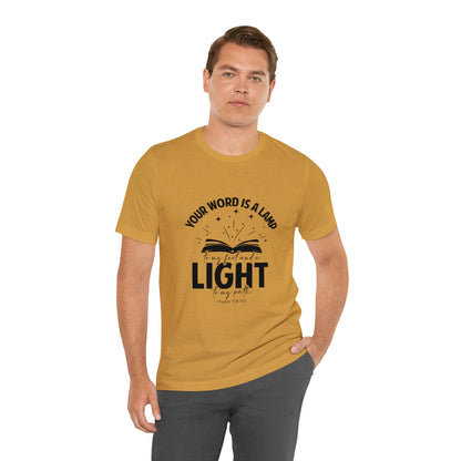 "Lamp to My Feet, Light to My Path" - Unisex Jersey Short Sleeve Tee