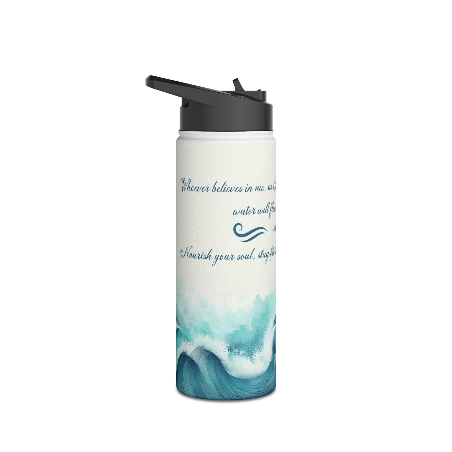 "Flow of Living Waters" - Stainless Steel Water Bottle