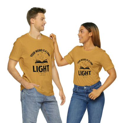 "Lamp to My Feet, Light to My Path" - Unisex Jersey Short Sleeve Tee