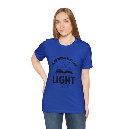 "Lamp to My Feet, Light to My Path" - Unisex Jersey Short Sleeve Tee
