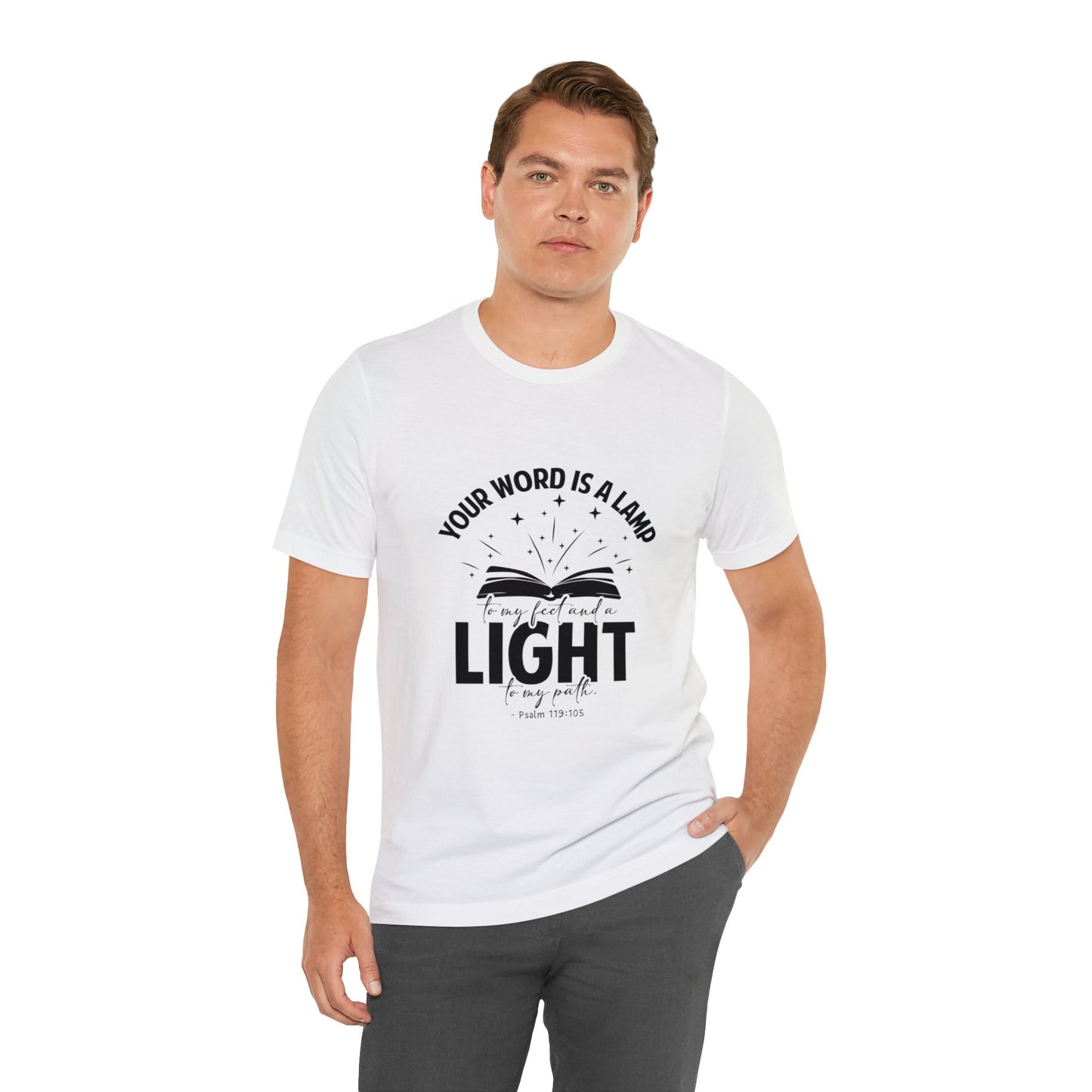"Lamp to My Feet, Light to My Path" - Unisex Jersey Short Sleeve Tee