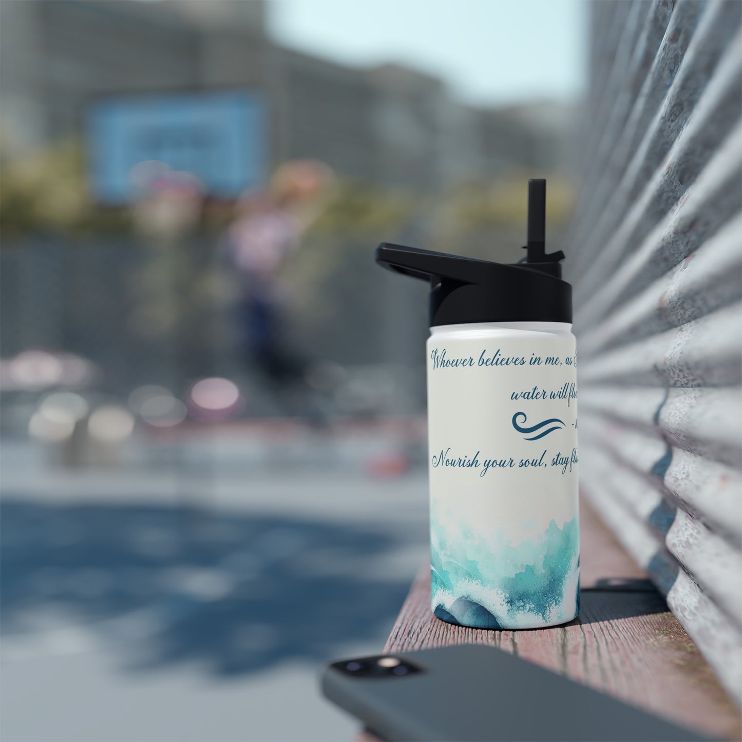 "Flow of Living Waters" - Stainless Steel Water Bottle