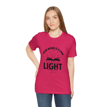 "Lamp to My Feet, Light to My Path" - Unisex Jersey Short Sleeve Tee
