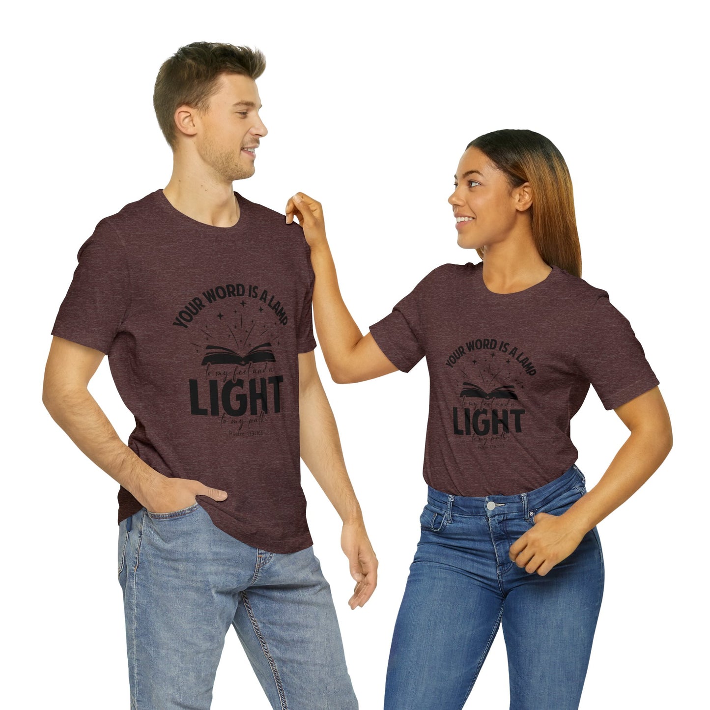"Lamp to My Feet, Light to My Path" - Unisex Jersey Short Sleeve Tee