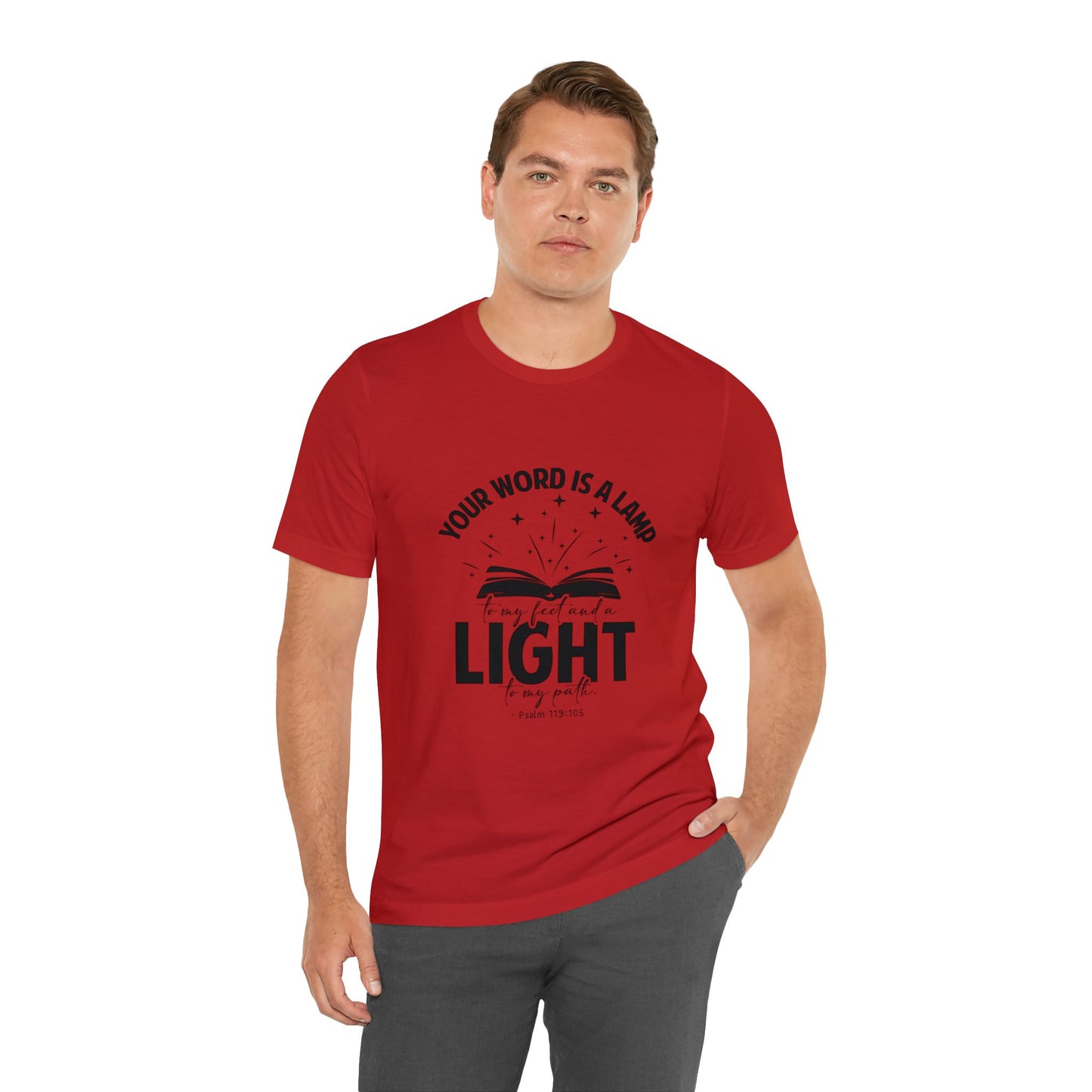 "Lamp to My Feet, Light to My Path" - Unisex Jersey Short Sleeve Tee