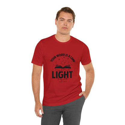 "Lamp to My Feet, Light to My Path" - Unisex Jersey Short Sleeve Tee