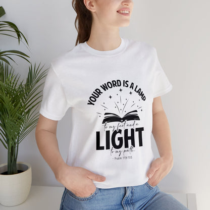 "Lamp to My Feet, Light to My Path" - Unisex Jersey Short Sleeve Tee