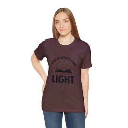 "Lamp to My Feet, Light to My Path" - Unisex Jersey Short Sleeve Tee