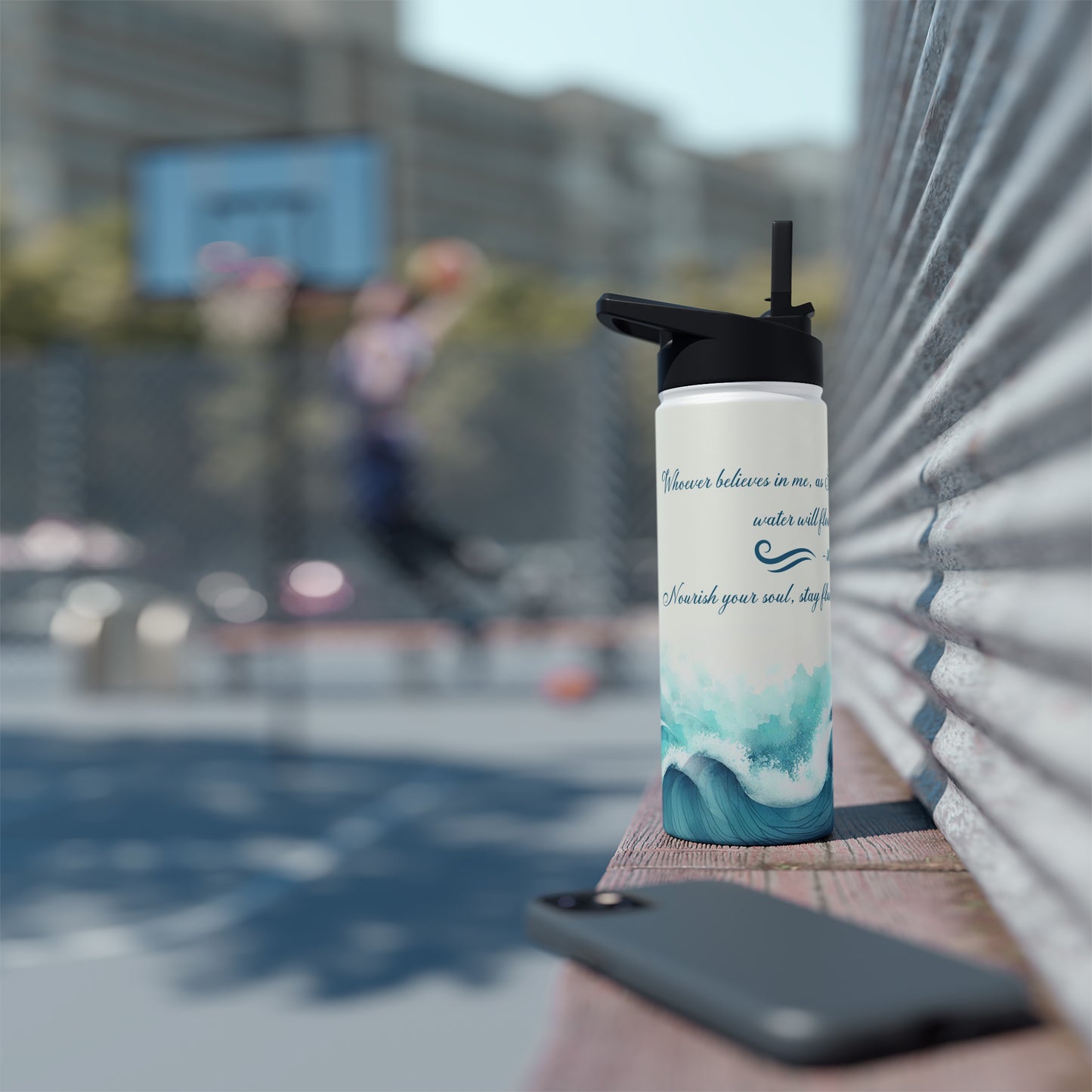 "Flow of Living Waters" - Stainless Steel Water Bottle