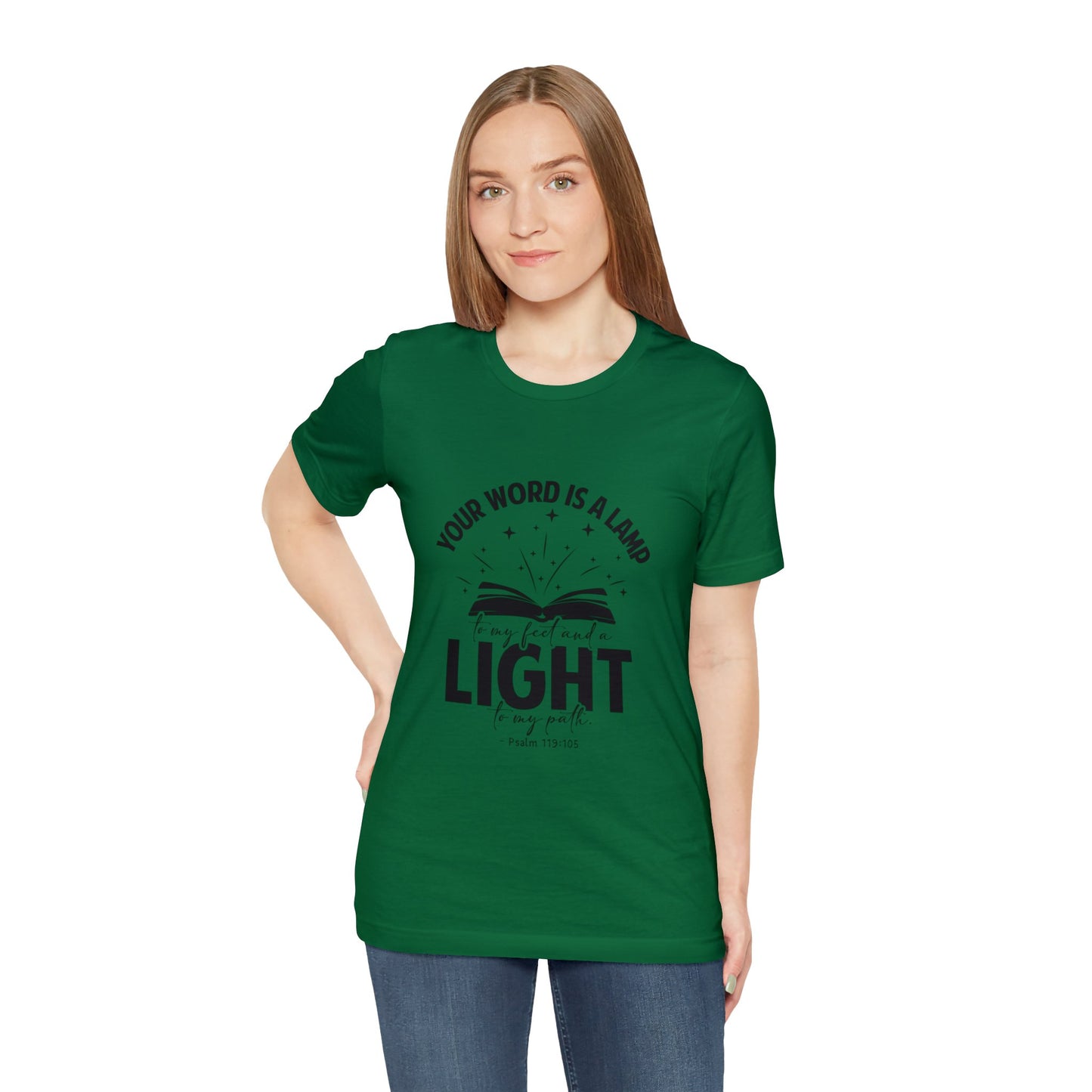 "Lamp to My Feet, Light to My Path" - Unisex Jersey Short Sleeve Tee