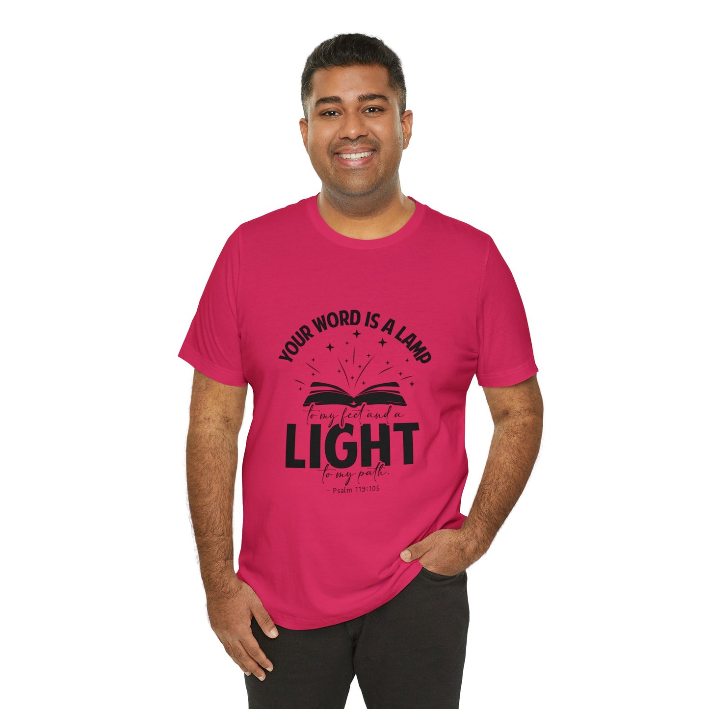 "Lamp to My Feet, Light to My Path" - Unisex Jersey Short Sleeve Tee