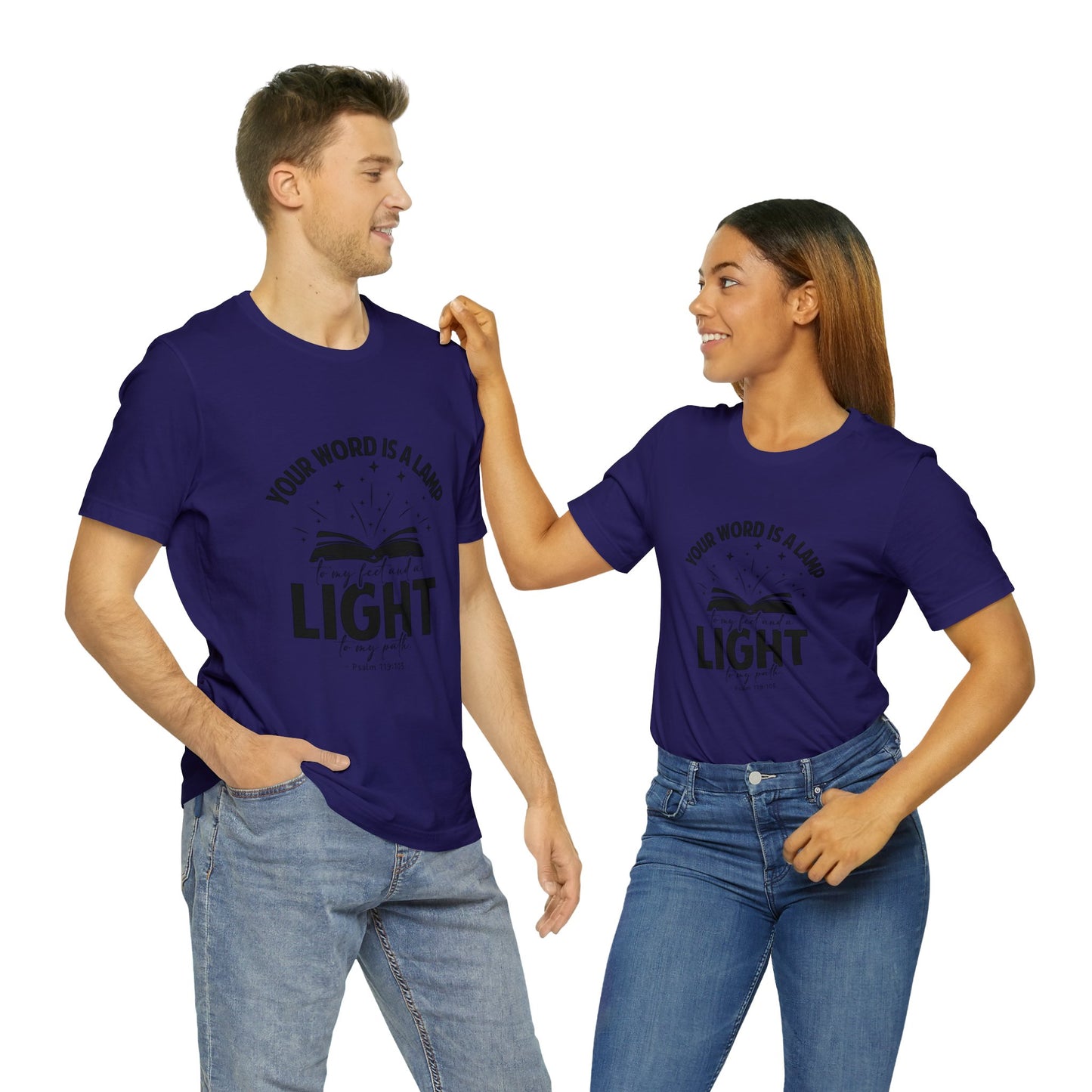 "Lamp to My Feet, Light to My Path" - Unisex Jersey Short Sleeve Tee