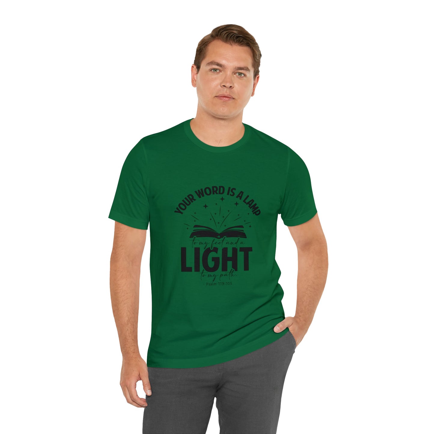 "Lamp to My Feet, Light to My Path" - Unisex Jersey Short Sleeve Tee