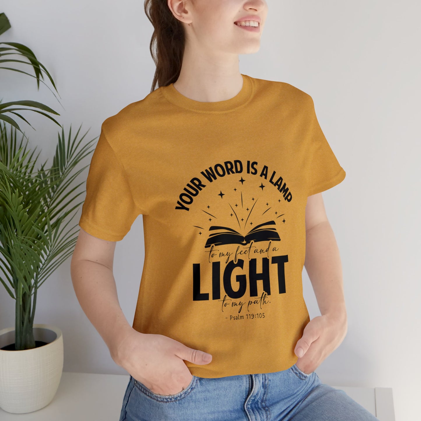 "Lamp to My Feet, Light to My Path" - Unisex Jersey Short Sleeve Tee