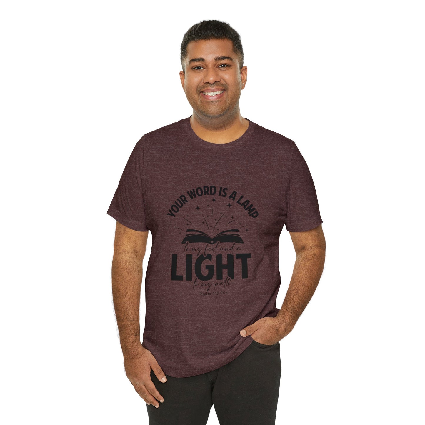 "Lamp to My Feet, Light to My Path" - Unisex Jersey Short Sleeve Tee